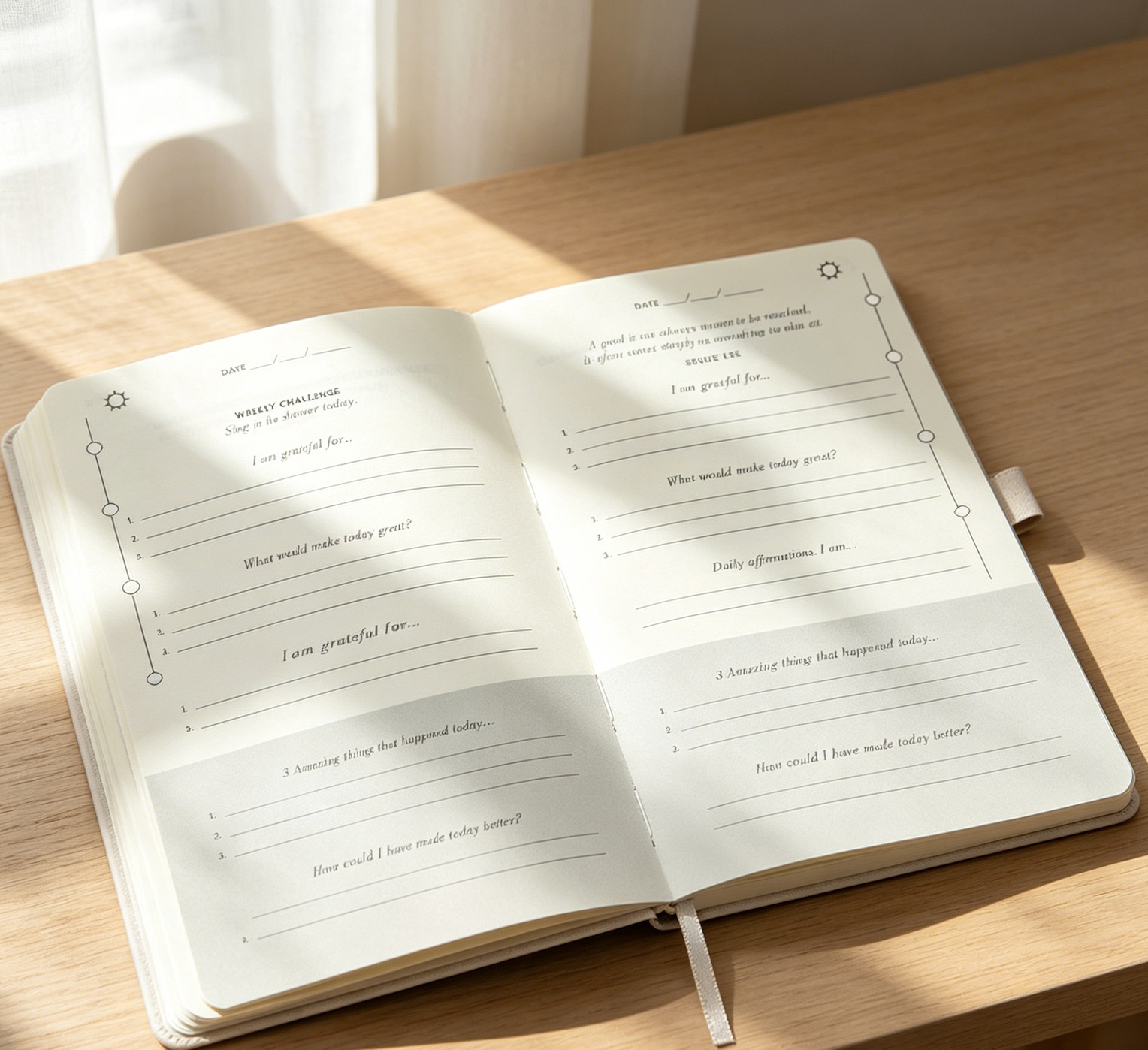 Daily Gratitude Journal with Linen Cover